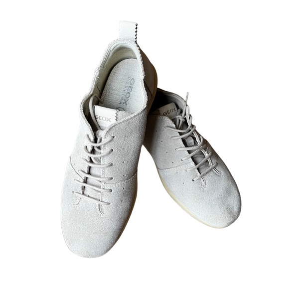 Geox Respira Lace Up Genuine Suede Flats | Nude Tan | Size 7 - Picture 9 of 14